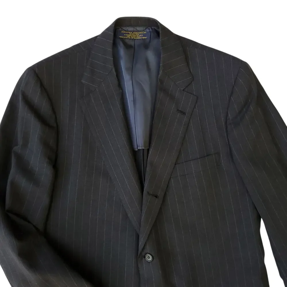 Vintage Brooks Brothers Wool Jacket Blazer Sport Coat Wool Stripe Gentleman 41R